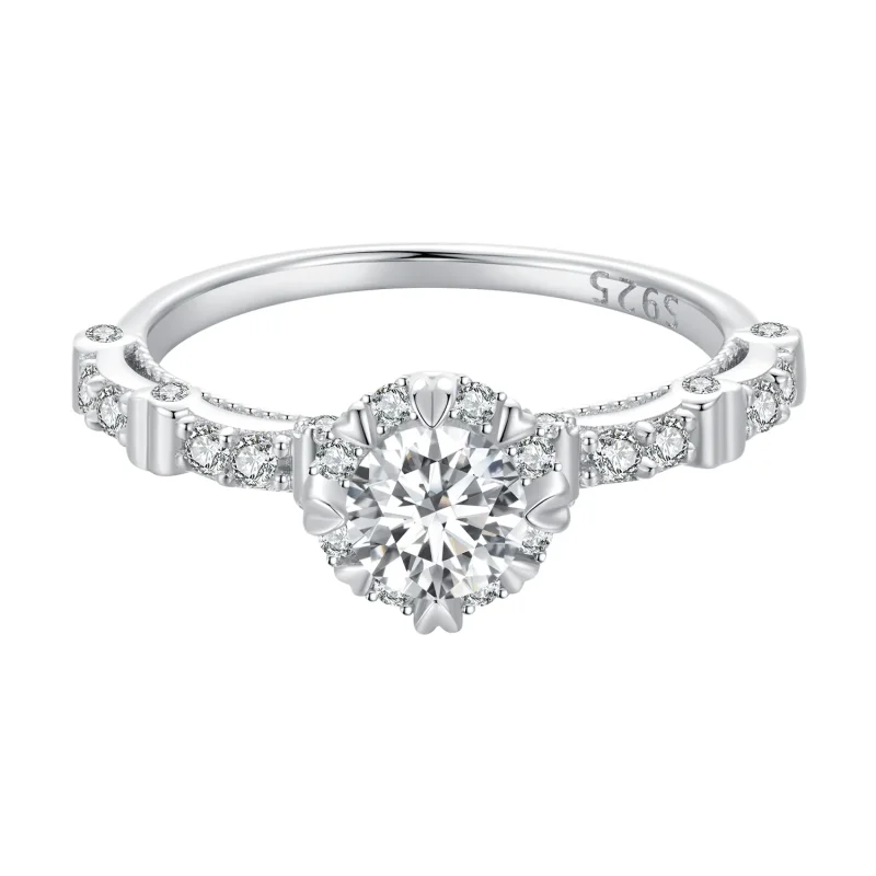 (bilde for) Pandora Style Exquisite Moissanite Ring - MSR023 - Vis 9