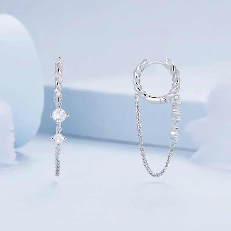 (bilde for) Pandora Style Exquisite Tassel Hoop øredobber - BSE822 - Vis 2