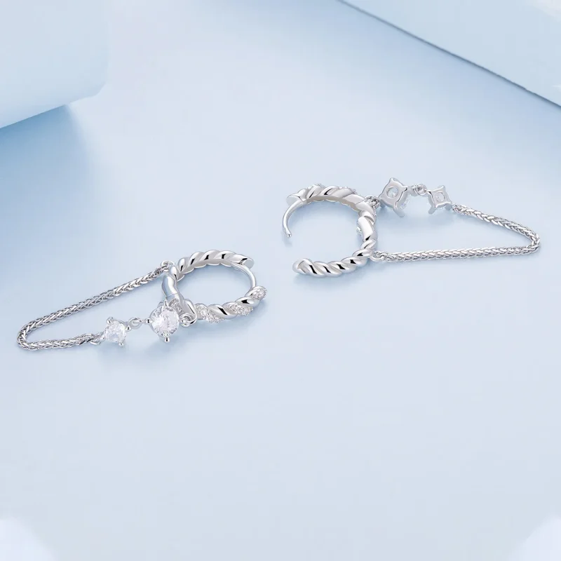 (bilde for) Pandora Style Exquisite Tassel Hoop øredobber - BSE822 - Vis 3