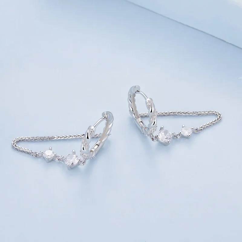 (bilde for) Pandora Style Exquisite Tassel Hoop øredobber - BSE822 - Vis 4
