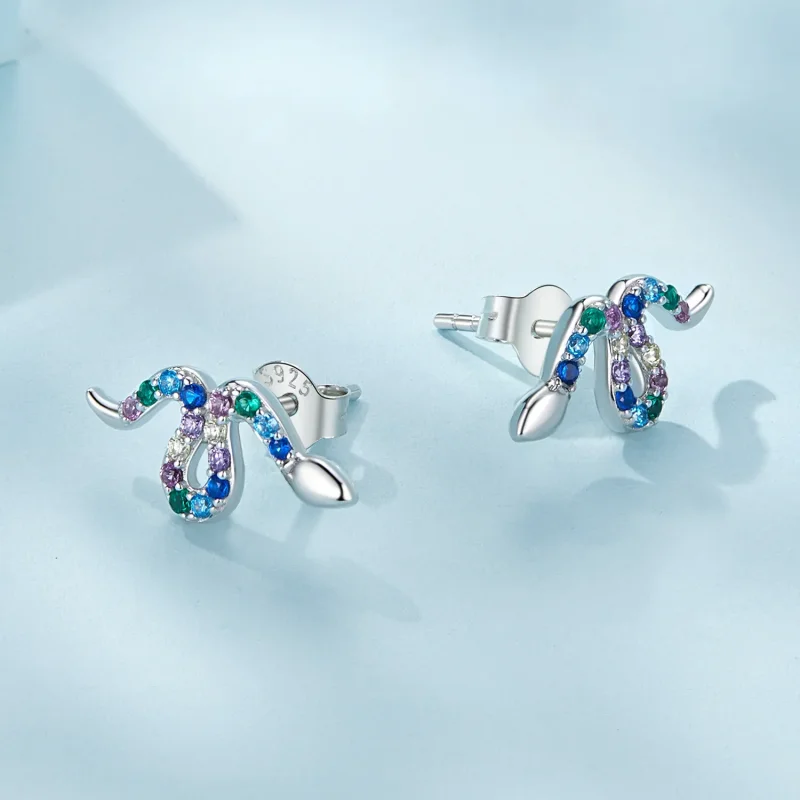 (bilde for) Pandora Style Fargerike Snake Studs øredobber - SCE1633 - Vis 3