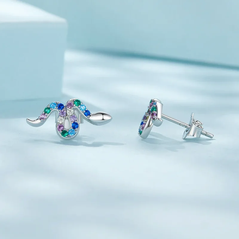 (bilde for) Pandora Style Fargerike Snake Studs øredobber - SCE1633 - Vis 4