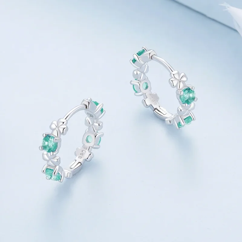 (bilde for) Pandora Style Fire Kløver Hoop øredobber - BSE826 - Vis 3