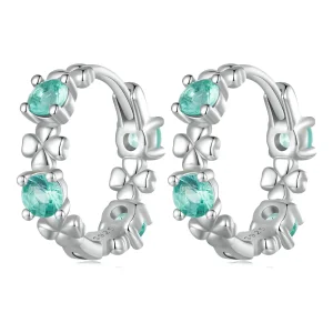 (bilde for) Pandora Style Fire Kløver Hoop øredobber - BSE826