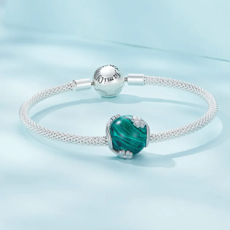 (bilde for) Pandora Style Firkløver Malakitt Charm - SCC2489 - Vis 5