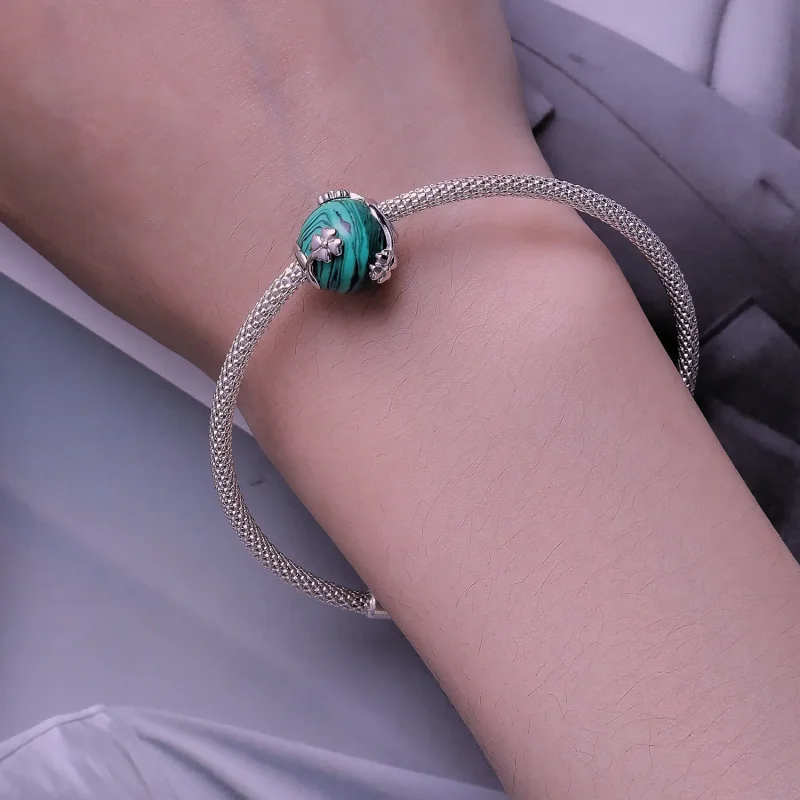 (bilde for) Pandora Style Firkløver Malakitt Charm - SCC2489 - Vis 6