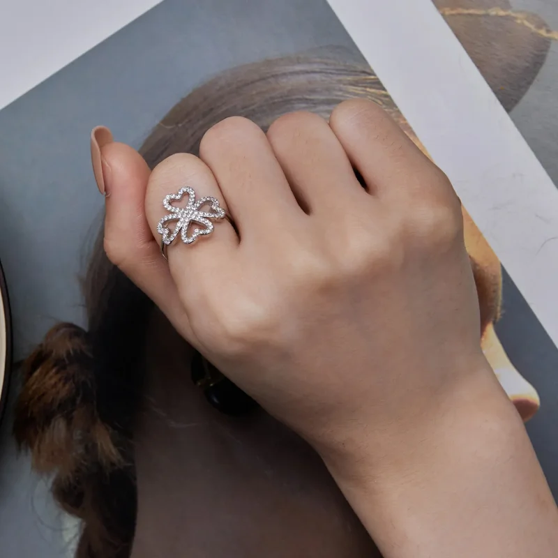 (bilde for) Pandora Style Firkløverring - BSR399 - Vis 7