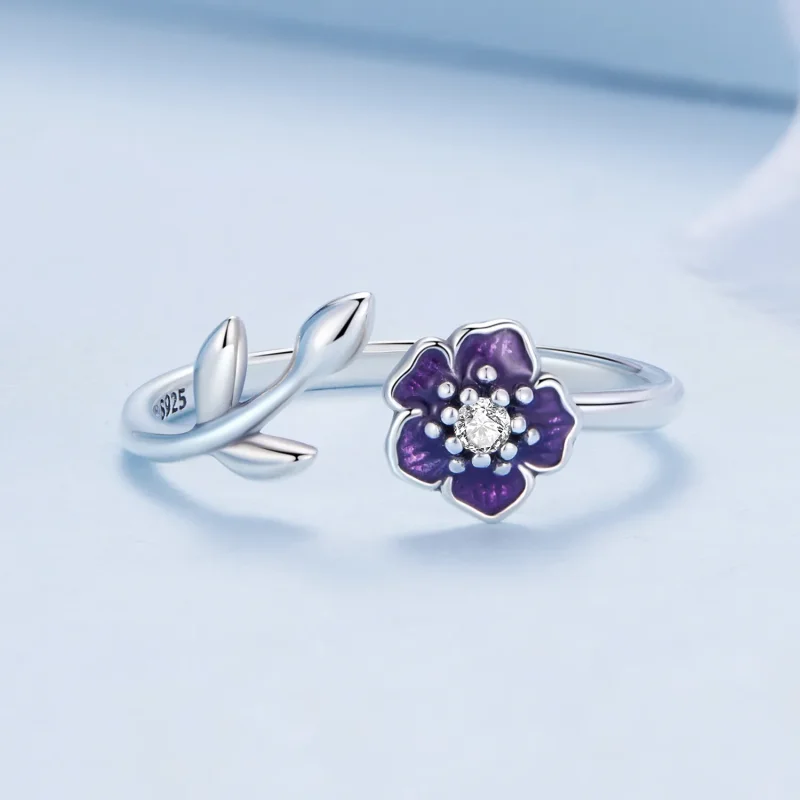 (bilde for) Pandora Style Flower Open Ring - BSR394 - Vis 3