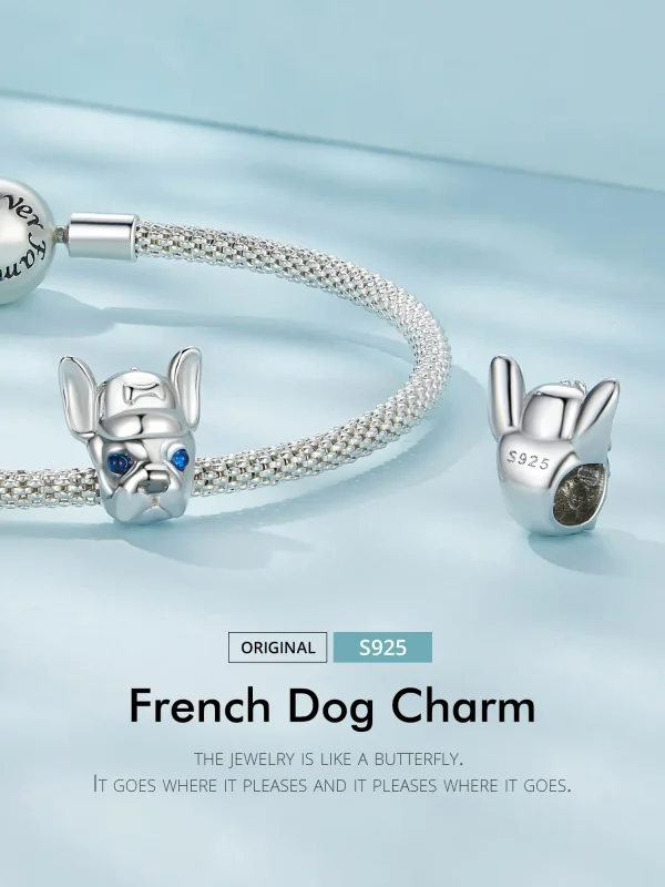 (bilde for) Pandora Style French Bulldog Charm - SCC2588 - Vis 2