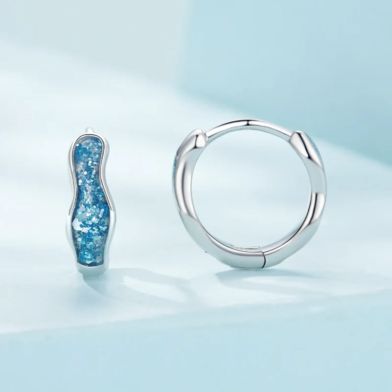 (bilde for) Pandora Style Glitrende Hoop øredobber - SCE1614 - Vis 2