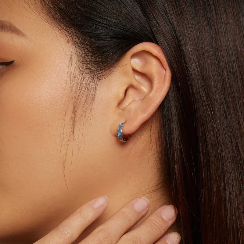 (bilde for) Pandora Style Glitrende Hoop øredobber - SCE1614 - Vis 6