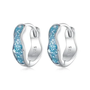 (bilde for) Pandora Style Glitrende Hoop øredobber - SCE1614