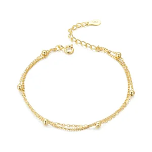 (bilde for) Pandora Style Golden Bead Chain Armbånd - SCB131-B