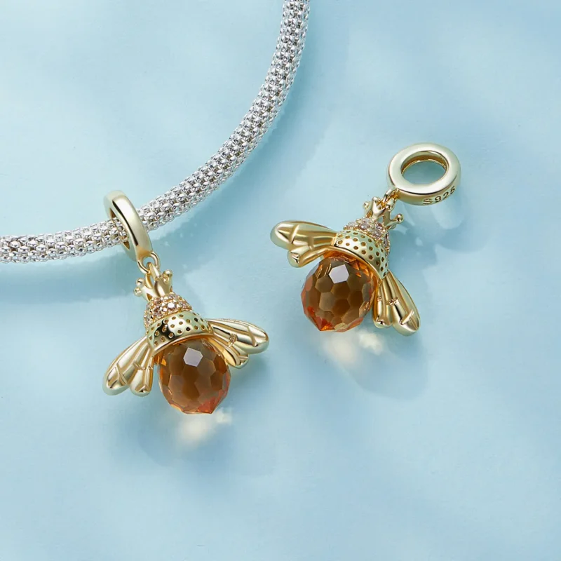 (bilde for) Pandora Style Golden Bee Dangle - SCC035-B - Vis 4