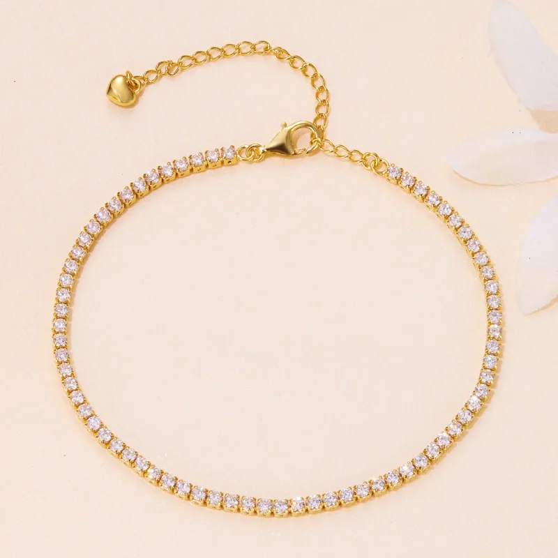 (bilde for) Pandora Style Golden Exquisite Zircon Chain Armbånd - BSB097-B - Vis 4