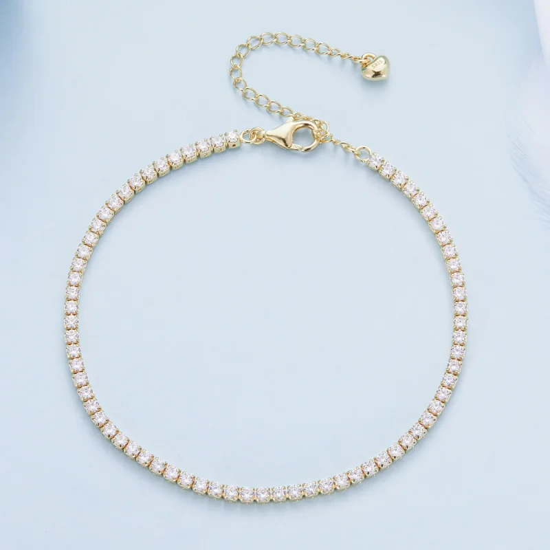 (bilde for) Pandora Style Golden Exquisite Zircon Chain Armbånd - BSB097-B - Vis 5