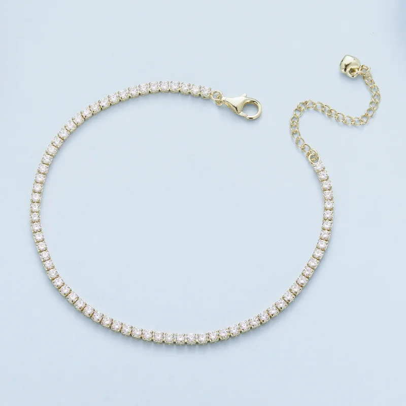 (bilde for) Pandora Style Golden Exquisite Zircon Chain Armbånd - BSB097-B - Vis 6