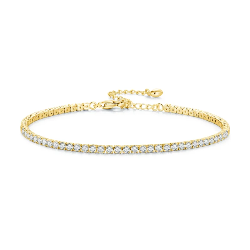 (bilde for) Pandora Style Golden Exquisite Zircon Chain Armbånd - BSB097-B - Vis 9