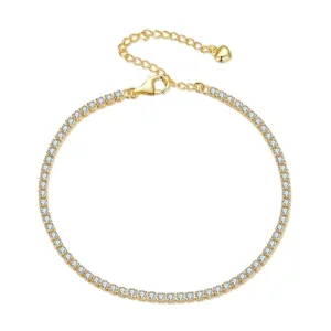 (bilde for) Pandora Style Golden Exquisite Zircon Chain Armbånd - BSB097-B