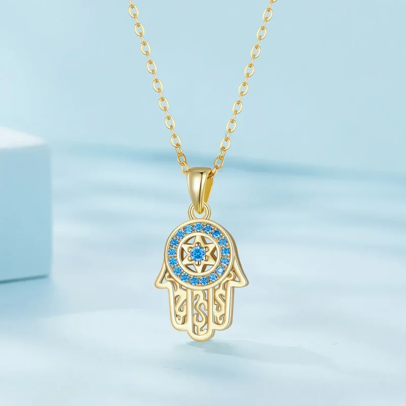 (bilde for) Pandora Style Golden Fatimas Guardian Necklace - SCN264-B - Vis 2