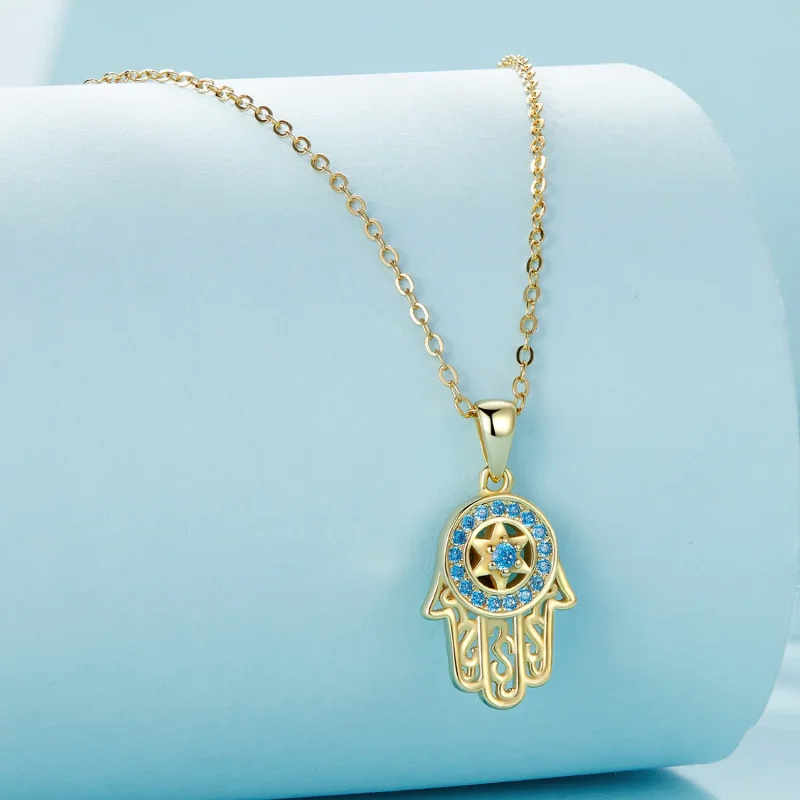 (bilde for) Pandora Style Golden Fatimas Guardian Necklace - SCN264-B - Vis 3
