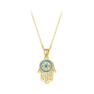 (bilde for) Pandora Style Golden Fatimas Guardian Necklace - SCN264-B
