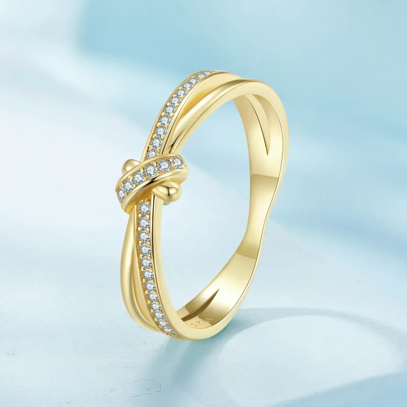 (bilde for) Pandora Style Golden Knot Ring - SCR896-B - Vis 2