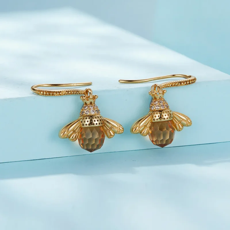 (bilde for) Pandora Style Golden Little Bee Dingle øredobber - SCE149-B - Vis 2