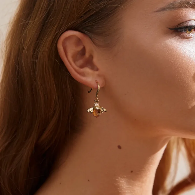 (bilde for) Pandora Style Golden Little Bee Dingle øredobber - SCE149-B - Vis 6
