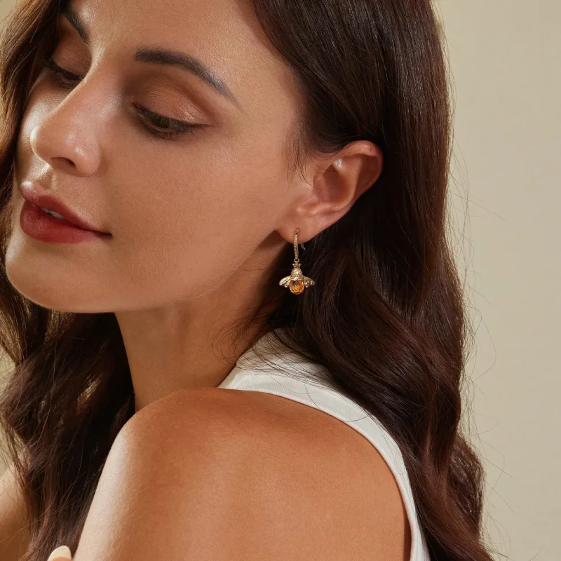 (bilde for) Pandora Style Golden Little Bee Dingle øredobber - SCE149-B - Vis 7