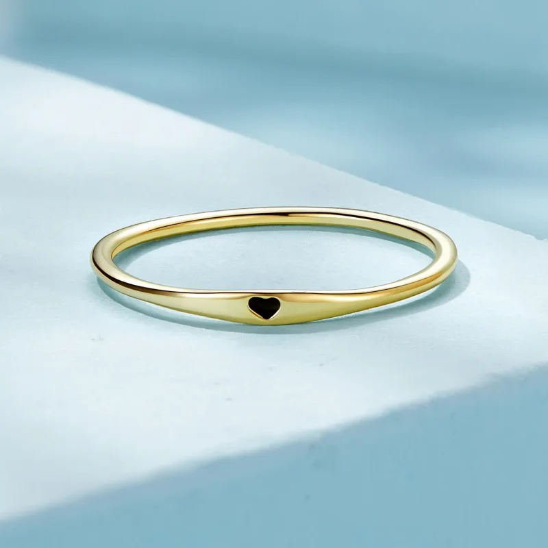 (bilde for) Pandora Style Golden Love Heart Ring - SCR468-B - Vis 3