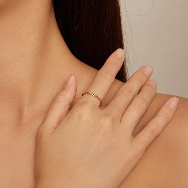 (bilde for) Pandora Style Golden Love Heart Ring - SCR468-B - Vis 4