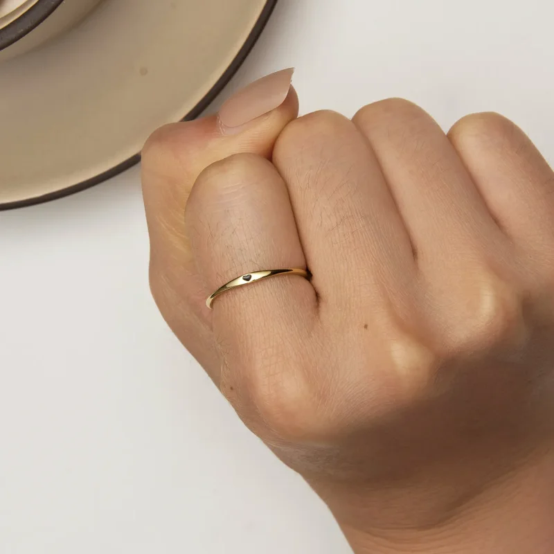 (bilde for) Pandora Style Golden Love Heart Ring - SCR468-B - Vis 6