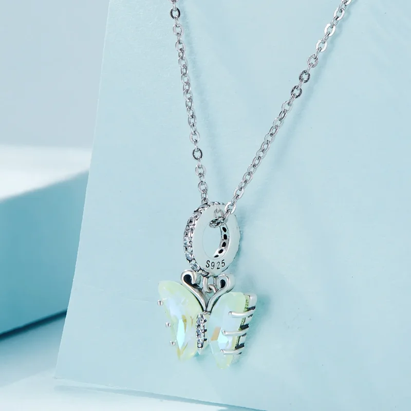 (bilde for) Pandora Style Green Aurora Butterfly Dingle - SCC2305-GN - Vis 2
