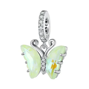 (bilde for) Pandora Style Green Aurora Butterfly Dingle - SCC2305-GN