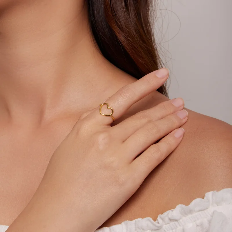 (bilde for) Pandora Style gull hjerteformet ring - SCR641-B - Vis 5