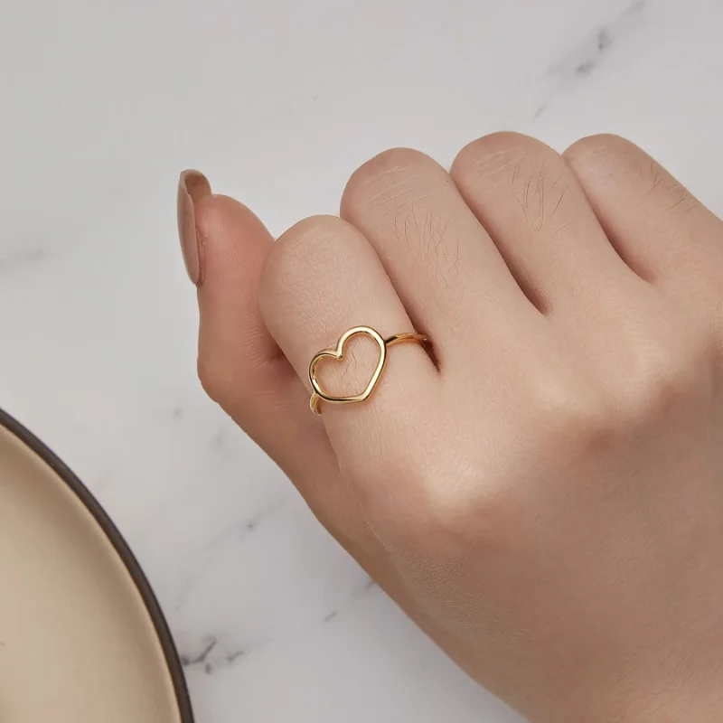 (bilde for) Pandora Style gull hjerteformet ring - SCR641-B - Vis 6