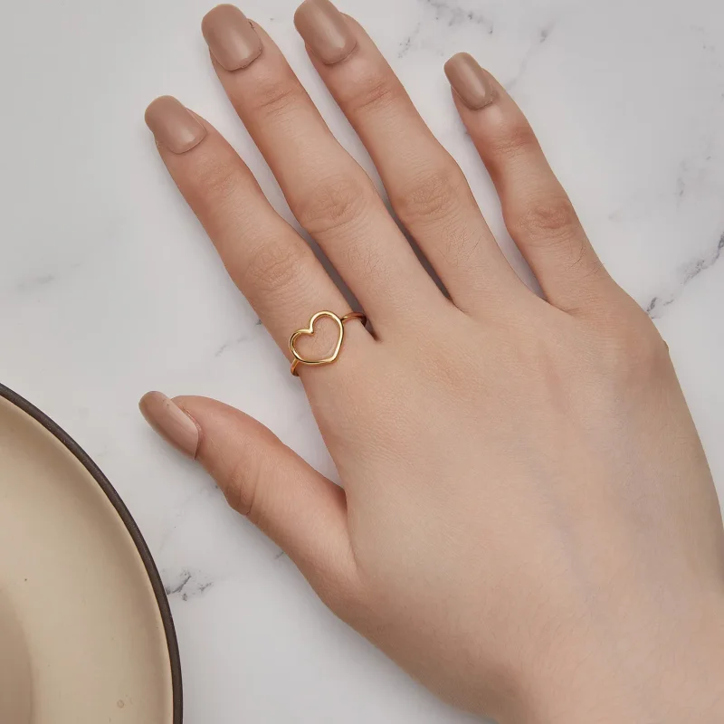 (bilde for) Pandora Style gull hjerteformet ring - SCR641-B - Vis 7