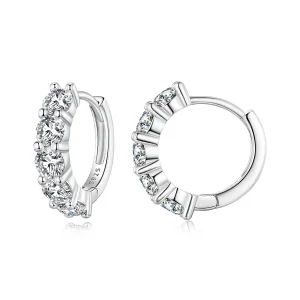 (bilde for) Pandora Style Half Hoop Moissanite Diamond Hoop øredobber - MSE033