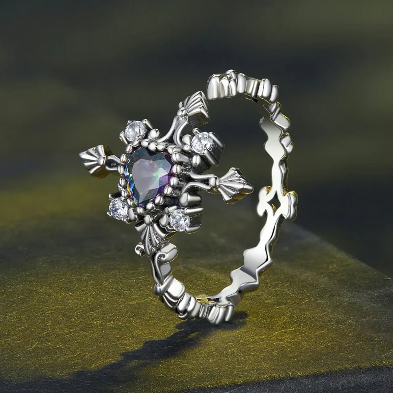 (bilde for) Pandora Style Halloween Cross Ring - BSR482-E - Vis 2