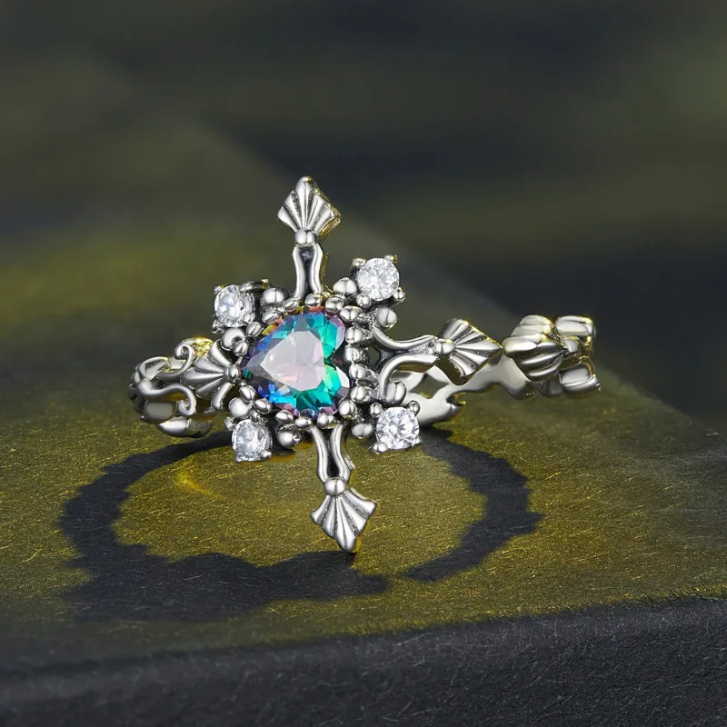 (bilde for) Pandora Style Halloween Cross Ring - BSR482-E - Vis 3