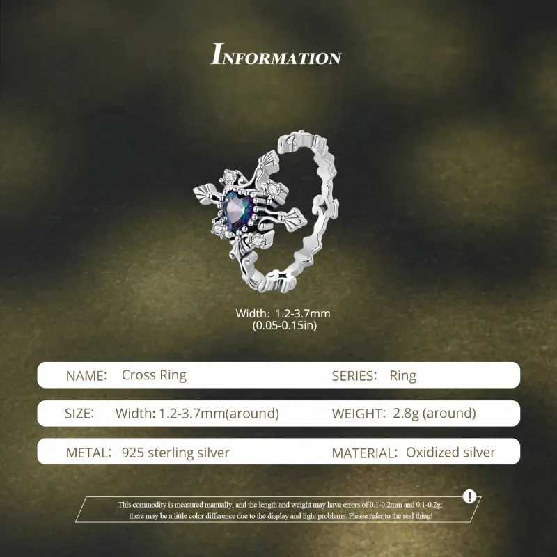 (bilde for) Pandora Style Halloween Cross Ring - BSR482-E - Vis 5