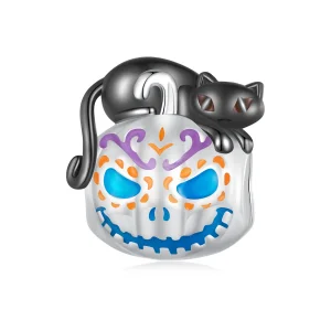 (bilde for) Pandora Style Halloween Jack-O-Lantern Charm - SCC2626