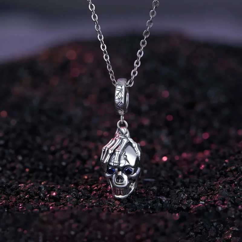 (bilde for) Pandora Style Halloween Skull Dangle - SCC2606 - Vis 2