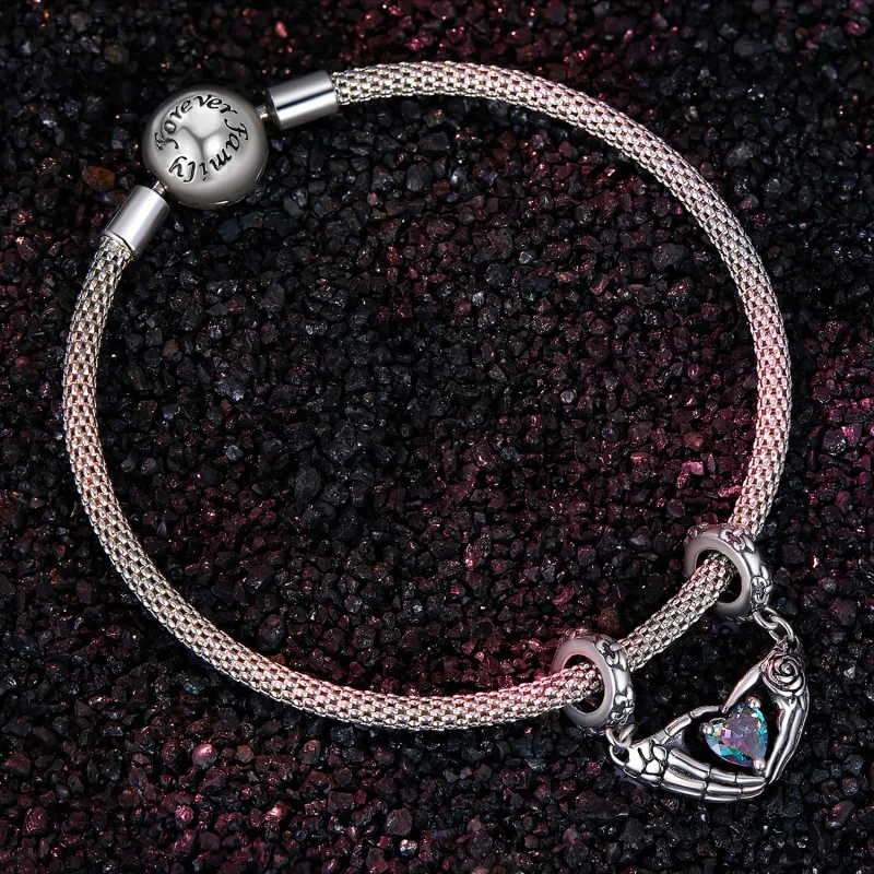 (bilde for) Pandora Style Halloween Skull Hands Dangle - SCC2607 - Vis 3