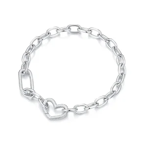 (bilde for) Pandora Style Heart Chain Armbånd - SCB258