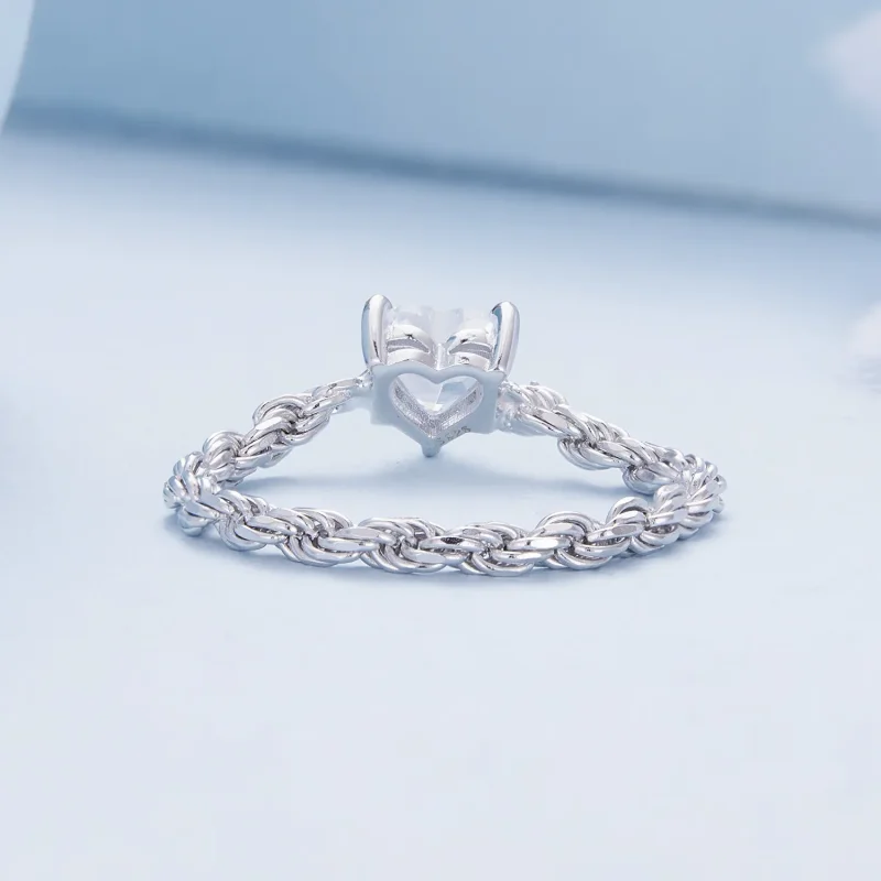 (bilde for) Pandora Style Heart Chain Ring - BSR410 - Vis 4