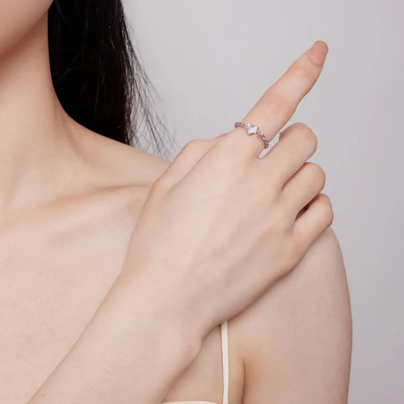 (bilde for) Pandora Style Heart Chain Ring - BSR410 - Vis 6