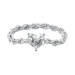 (bilde for) Pandora Style Heart Chain Ring - BSR410