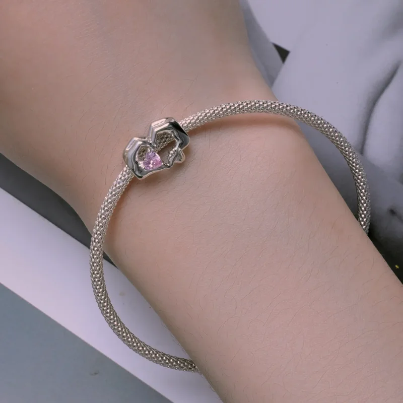 (bilde for) Pandora Style Heart Gesture Charm - BSC829 - Vis 6
